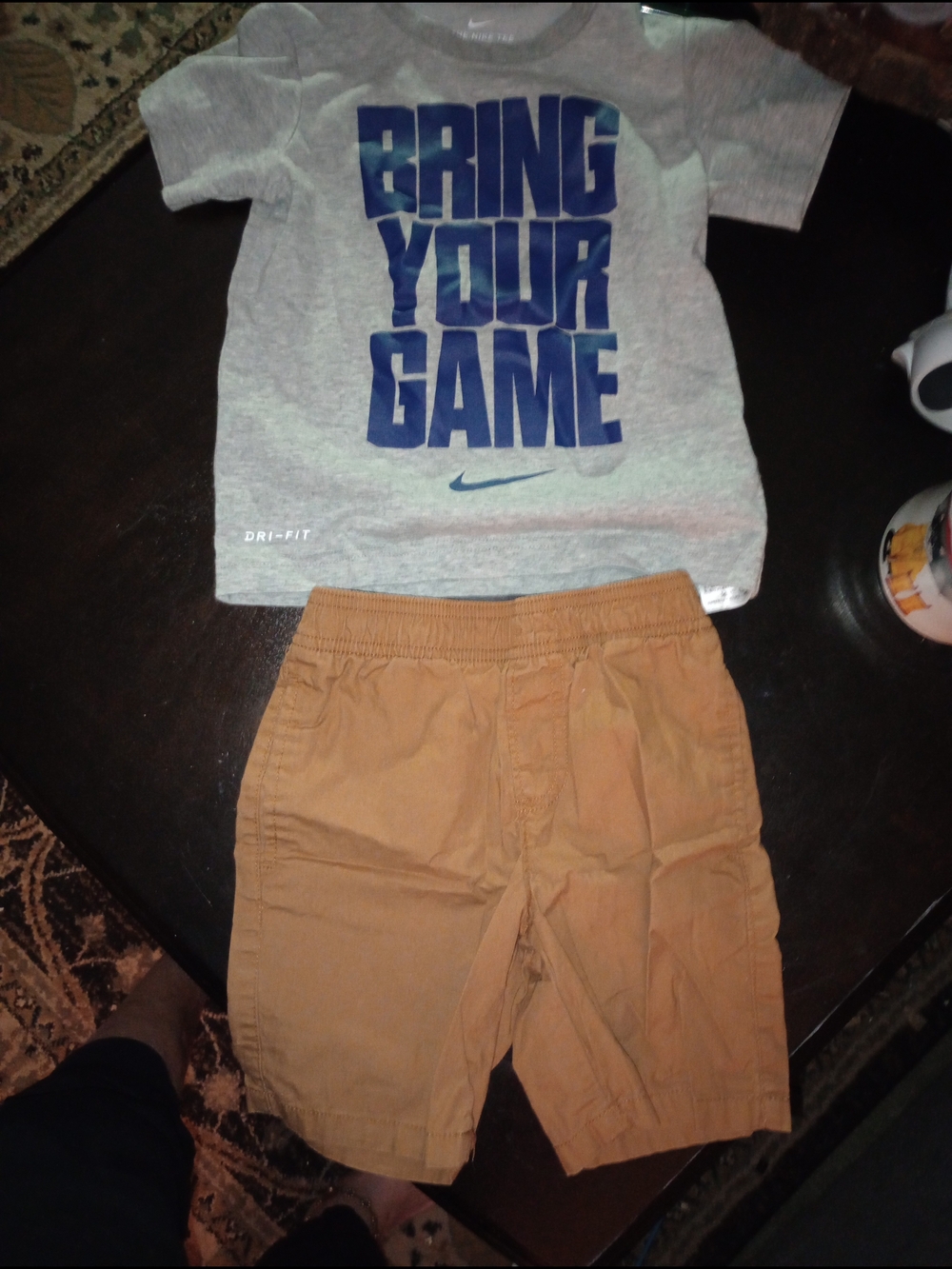 Nike Kids Matching Set Neon Yellow and Blue Graphic